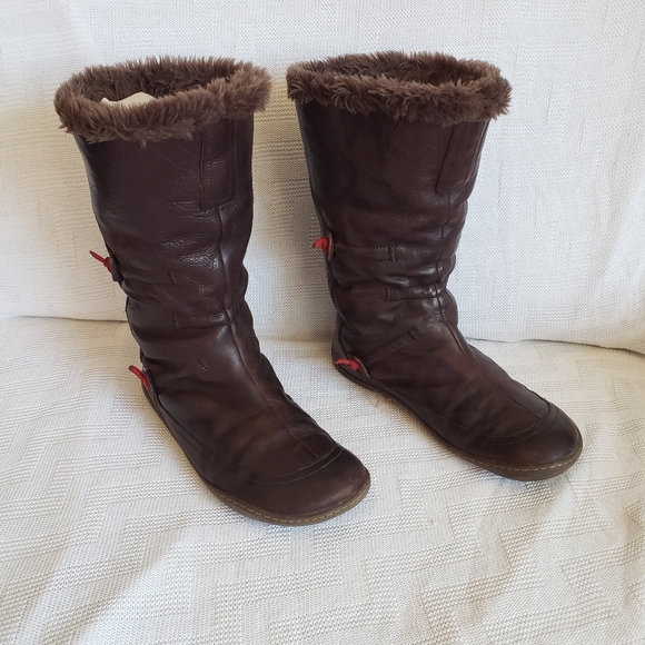 *SOLD* Camper Peu Brown Mid Height Lined Leather Boots Size EU 38 - Picture 2 of 7